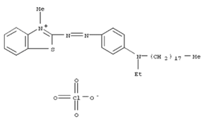 Molecular Structure of 150150-75-7 (Benzothiazolium, 2-[[4-(ethyloctadecylamino)phenyl]azo]-3-methyl-,perchlorate)